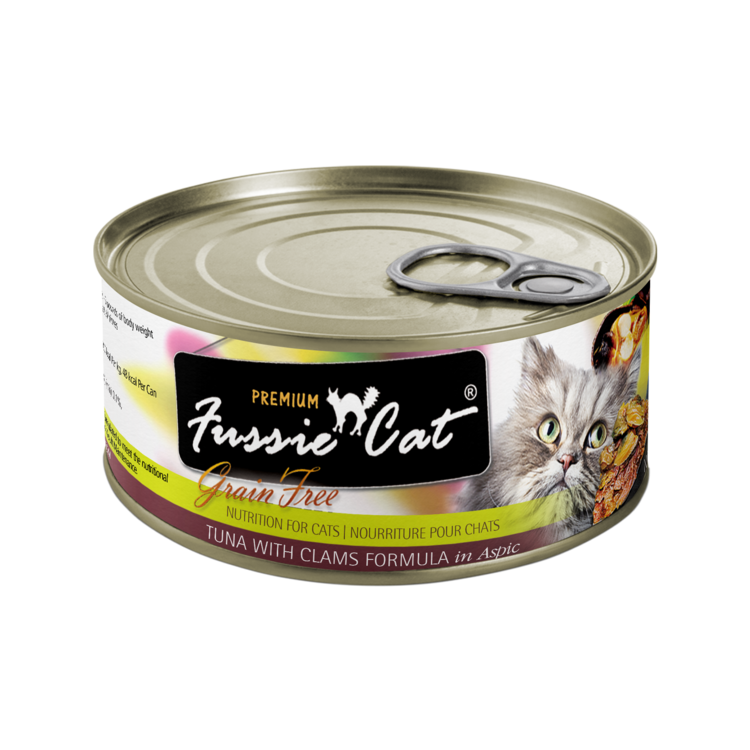 Fussie Cat Fussie Cat Premium - Grain Free Tuna with Clams Formula in Aspic for Cats