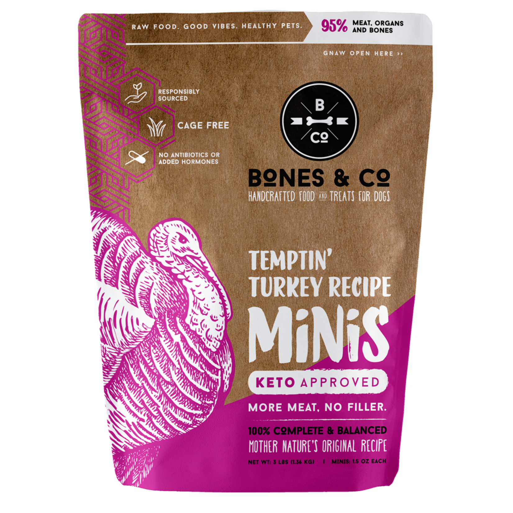 The Bones & Co. The Bones & Co. Dog Frozen Raw Temptin' Turkey Recipe Minis