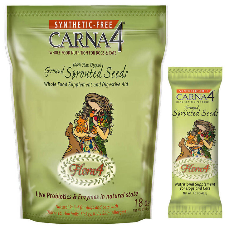 Carna4 Hand Crafted Pet Food Carna4 Flora4 Ground Sprouted Seeds Nutritional Supplement