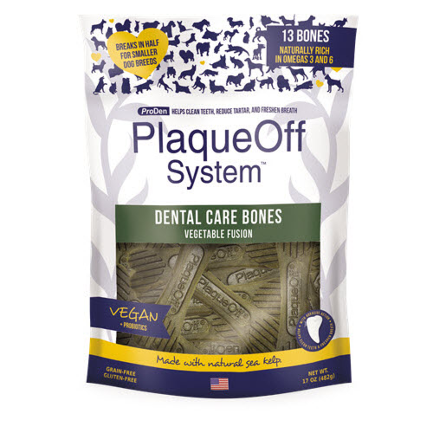 Swedencare USA ProDen PlaqueOff System Dental Care Bones - Vegetable Fusion Flavor for Dogs