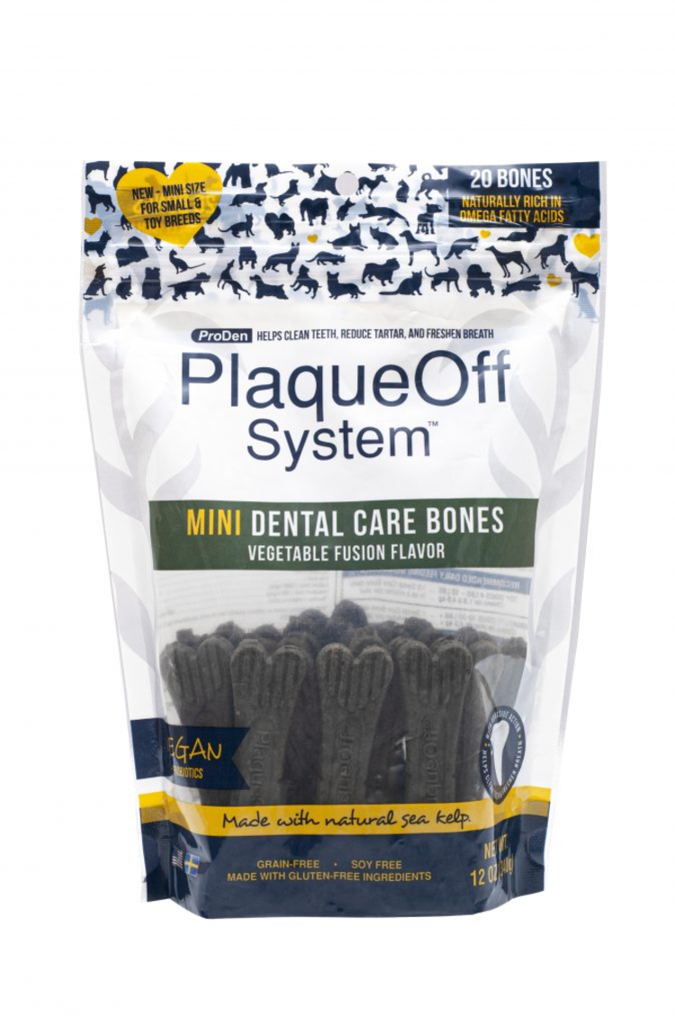 Swedencare USA ProDen PlaqueOff System Mini Dental Care Bones - Vegetable Fusion Flavor for Dogs