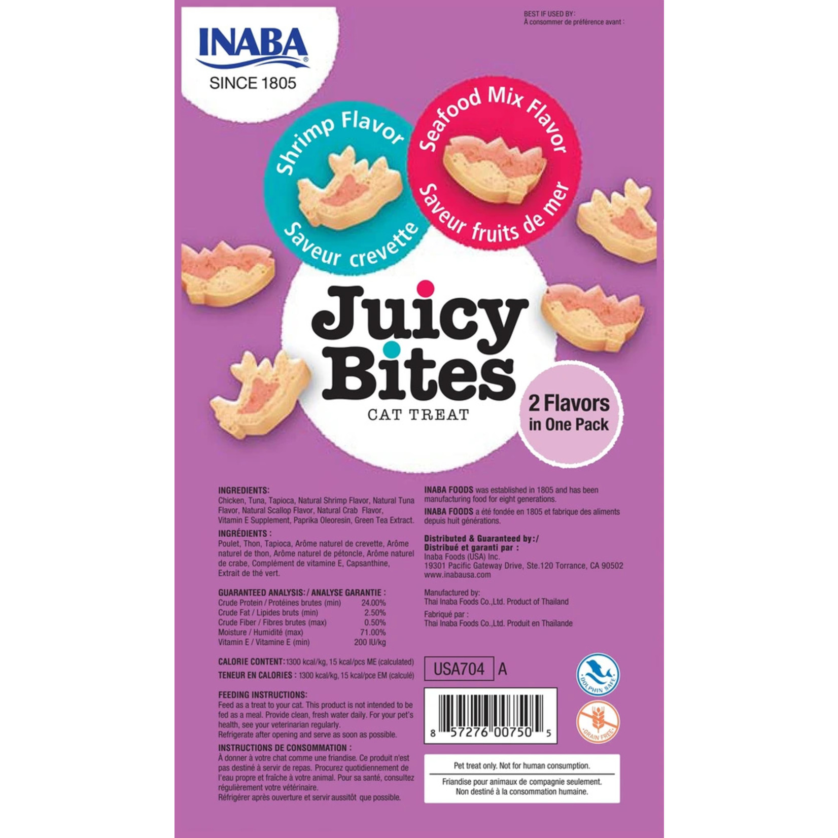 Inaba Inaba Juicy Bites - Shrimp Flavor & Seafood Mix Flavor Treats for Cats