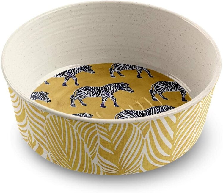 TarHong Safari Collection - Zebra Bamboo Powder & Melamine Pet Bowl