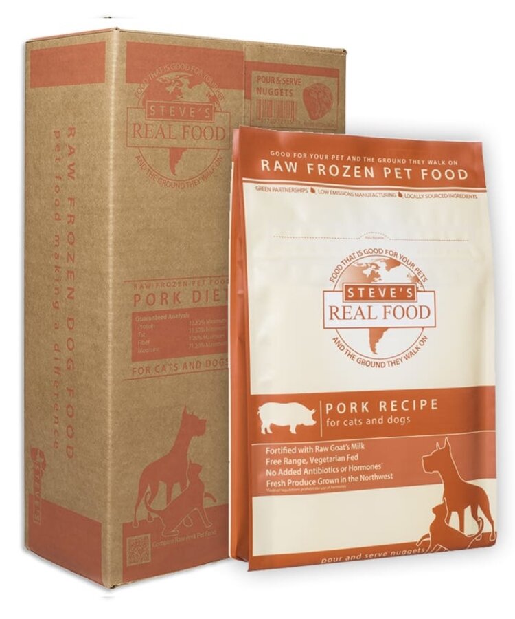 Steve's Real Food Steve's Real Food Raw Frozen Pork Nuggets for Dogs & Cats