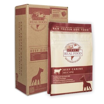 Steve's Real Food Steve's Real Food Raw Frozen Beef Nuggets for Dogs & Cats