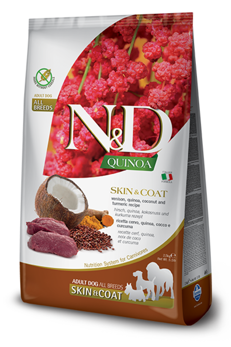 Farmina Pet Foods Farmina N&D Quinoa - Venison, Quinoa, Coconut & Turmeric Skin & Coat Medium & Maxi Recipe for Dogs