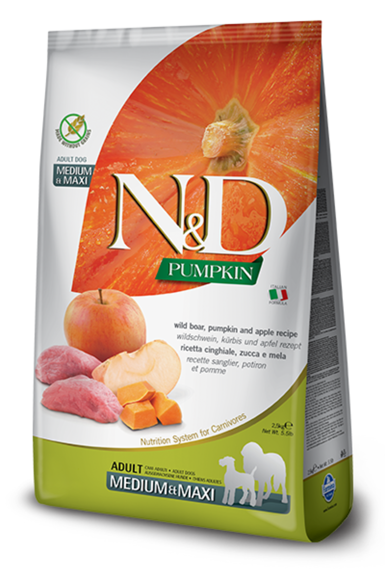 Farmina Pet Foods Farmina N&D Pumpkin - Wild Boar, Pumpkin & Apple Adult Medium & Maxi Recipe for Dogs