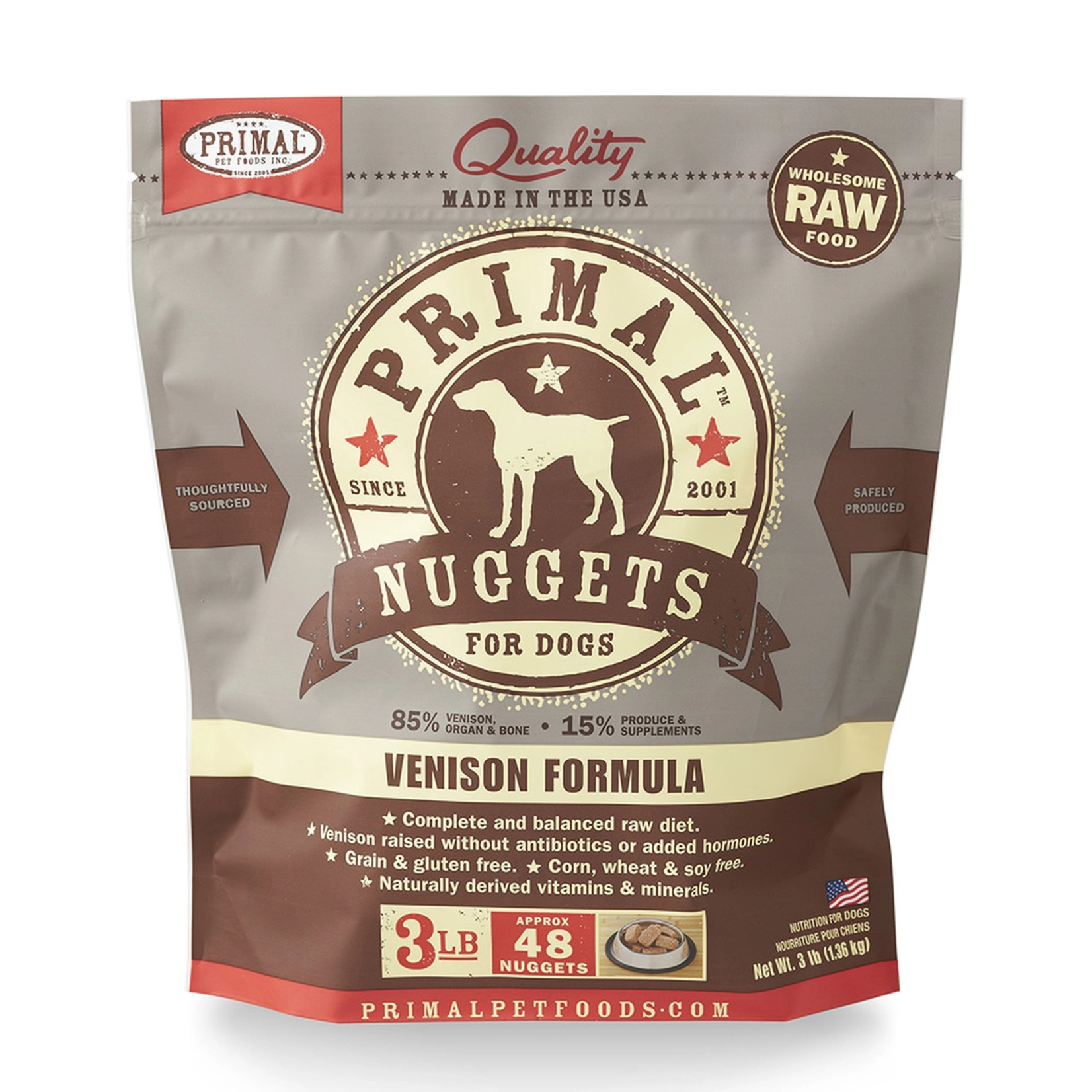 Primal Pet Foods Primal Frozen Raw Nuggets - Venison Formula for Dogs