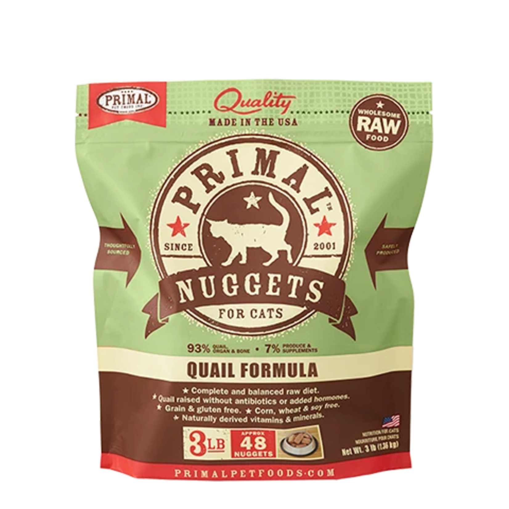 Primal Pet Foods Primal Frozen Raw Nuggets - Quail Formula for Cats