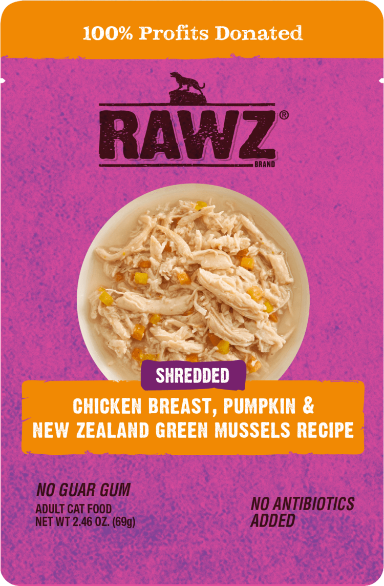 Rawz Natural Pet Food Rawz Natural Pet Food Shredded - Chicken Breast, Pumpkin & New Zealand Green Mussels Recipe Adult Cat Food