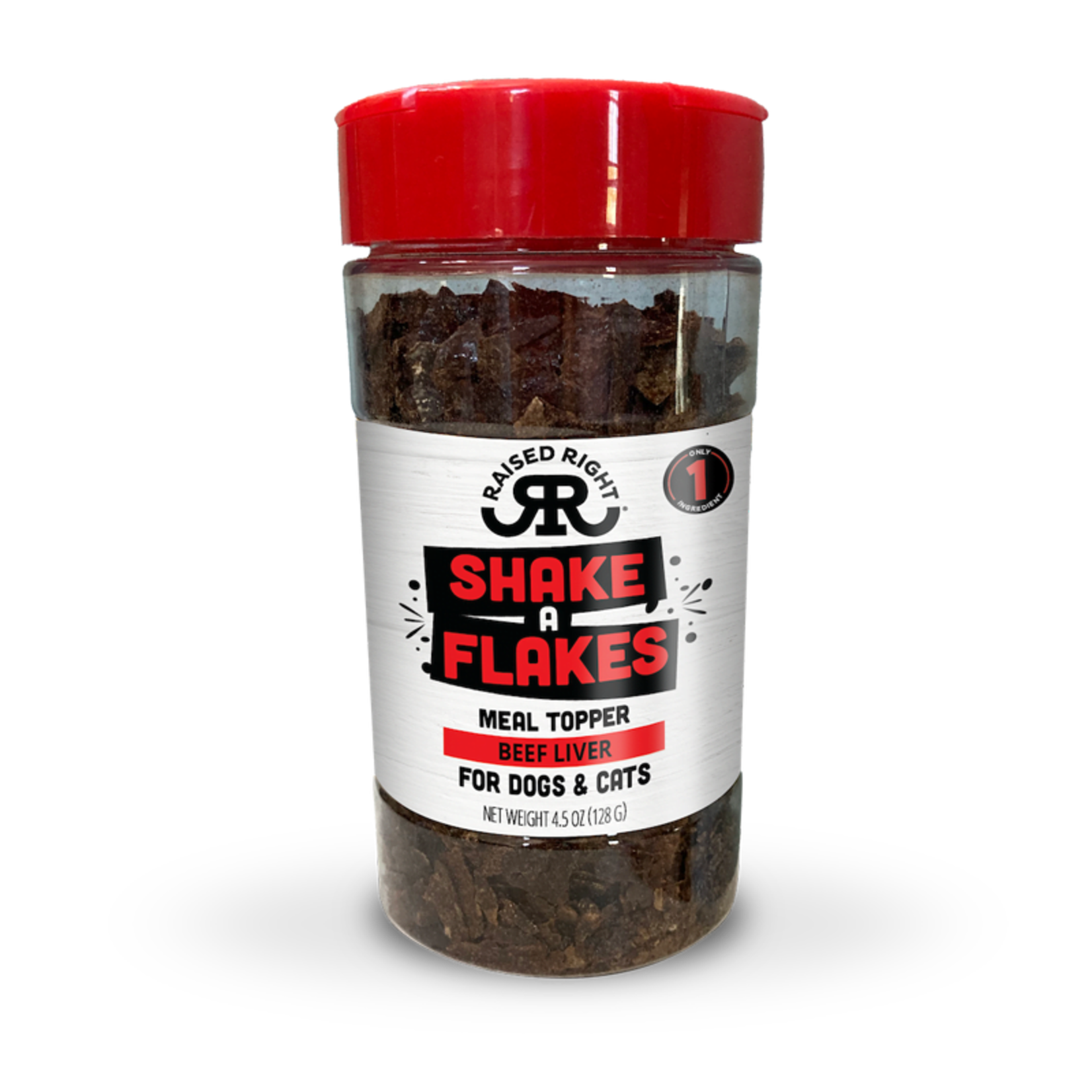 Raised Right Raised Right Shake a Flakes - Beef Liver Meal Topper for Dogs & Cats