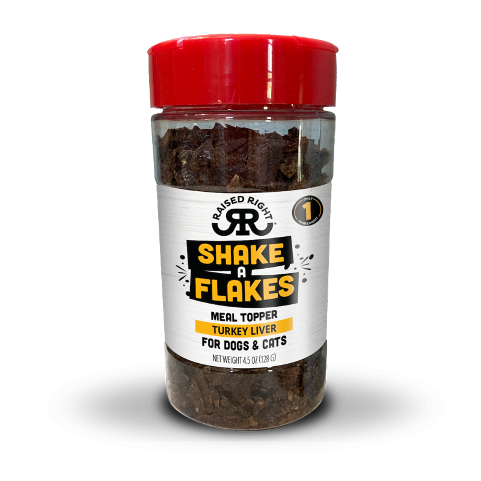 Raised Right Raised Right Shake a Flakes - Turkey Liver Meal Topper for Dogs & Cats