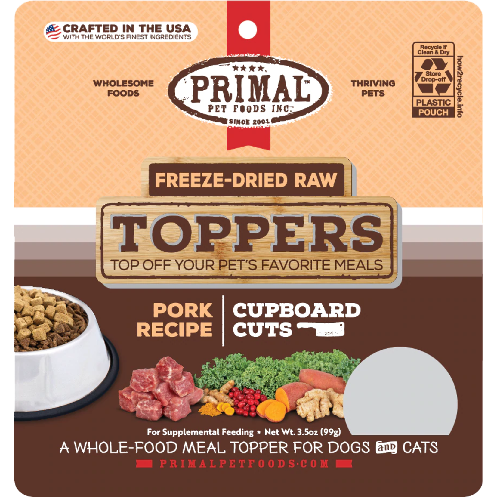 Primal Pet Foods Primal Freeze-Dried Raw Toppers - Pork Recipe Cupboard Cuts
