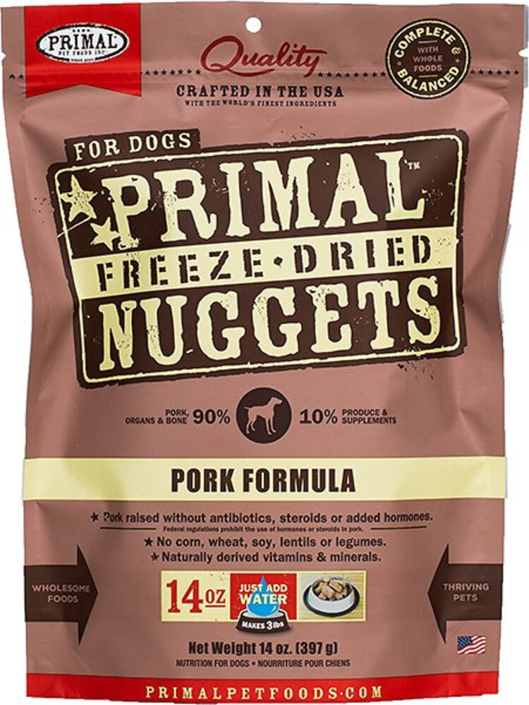 Primal Pet Foods Primal Freeze-Dried Raw Nuggets - Pork Formula for Dogs