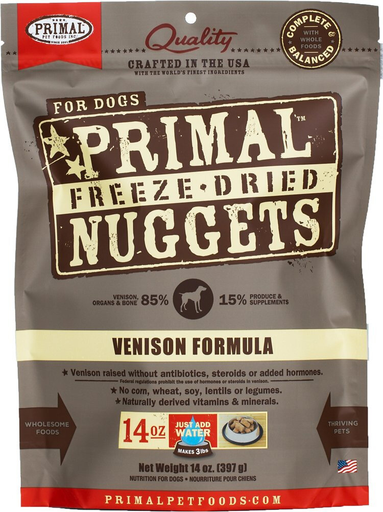Primal Pet Foods Primal Freeze-Dried Raw Nuggets - Venison Formula for Dogs