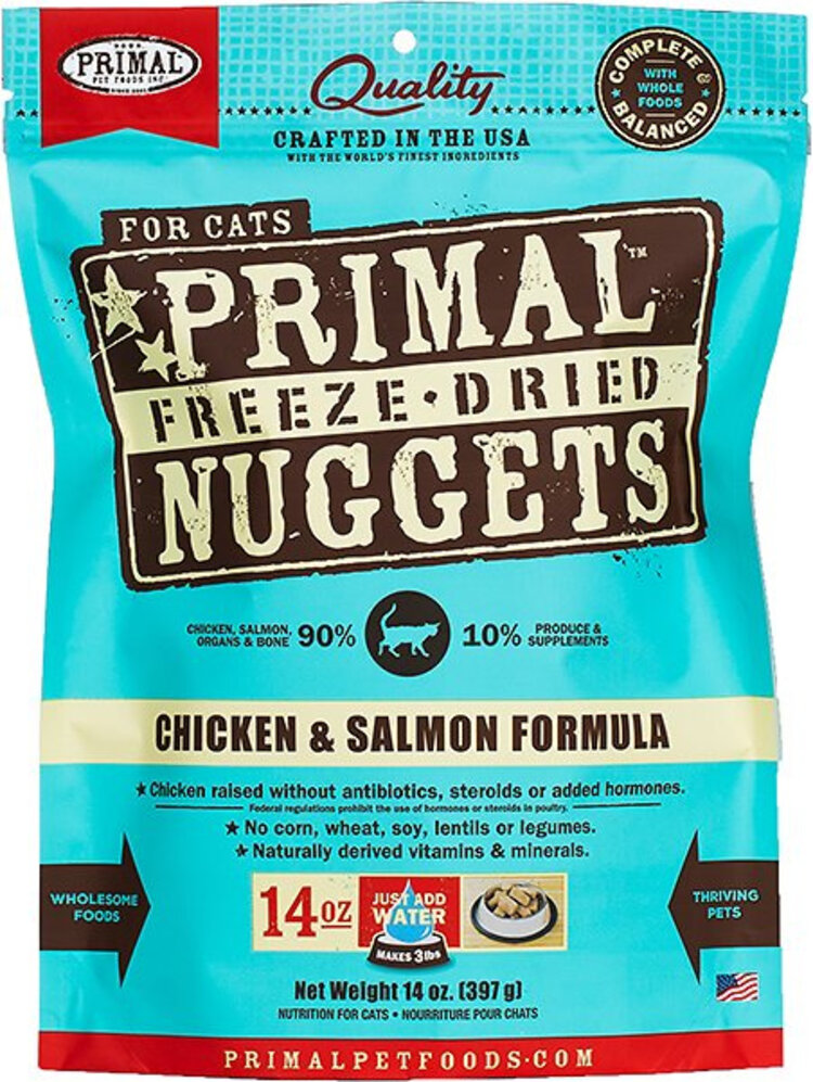 Primal Pet Foods Primal Freeze-Dried Raw Nuggets - Chicken & Salmon Formula for Cats
