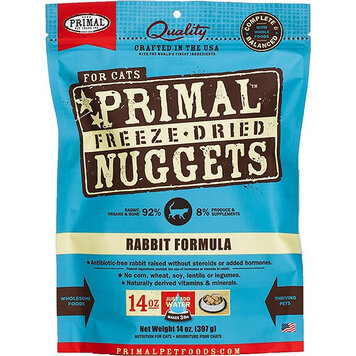 Primal Pet Foods Primal Freeze-Dried Raw Nuggets - Rabbit Formula for Cats