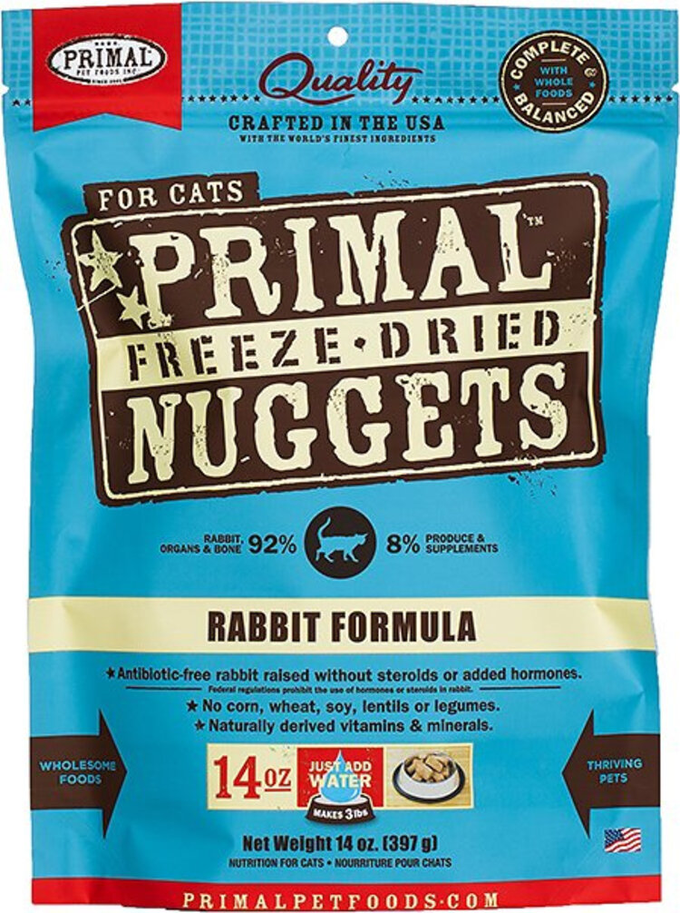 Primal Pet Foods Primal Freeze-Dried Raw Nuggets - Rabbit Formula for Cats