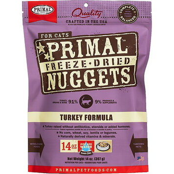 Primal Pet Foods Primal Freeze-Dried Raw Nuggets - Turkey Formula for Cats