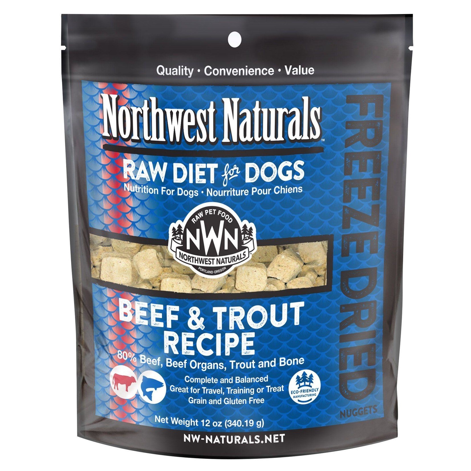 Northwest Naturals Northwest Naturals Raw Diet for Dogs - Freeze Dried Beef & Trout Recipe