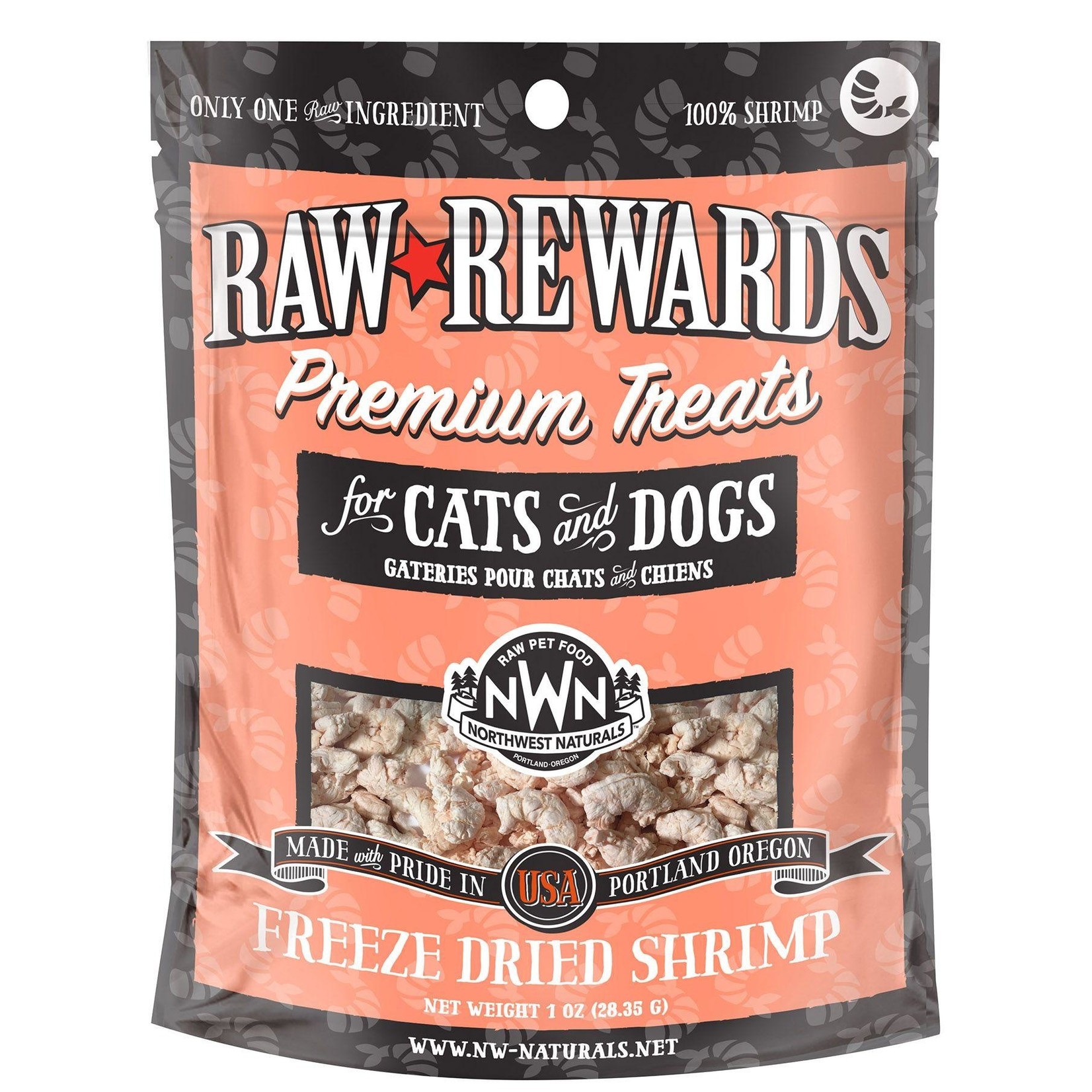 Northwest Naturals Raw Rewards Treats Freeze Dried Shrimp for Dogs & Cats