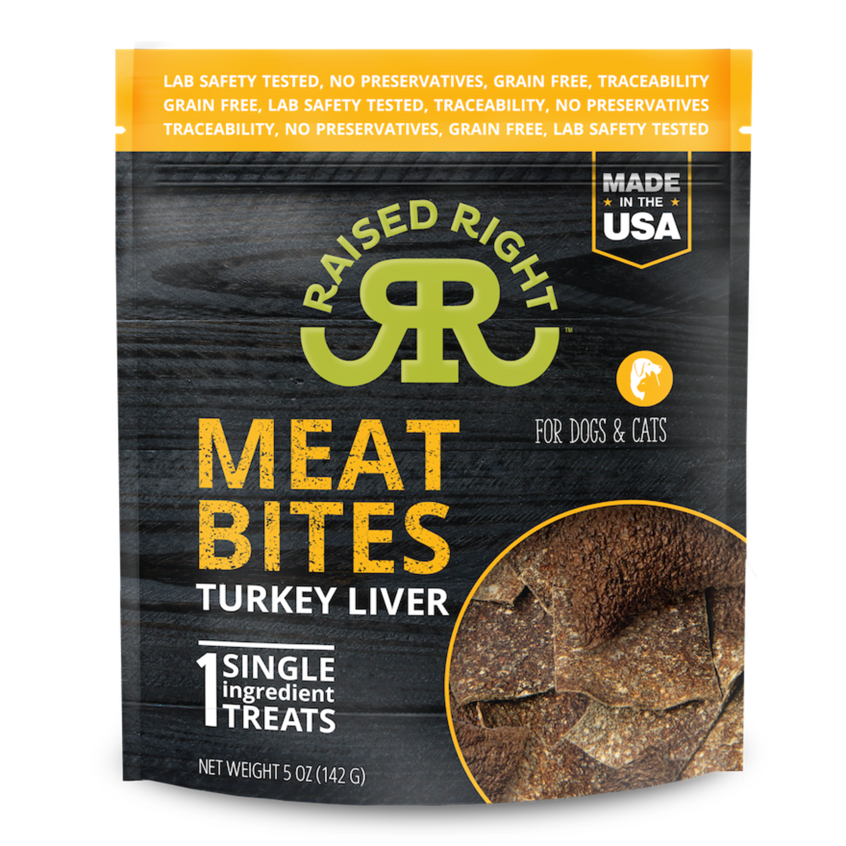 Raised Right Raised Right Meat Bites - Turkey Liver Treats for Dogs & Cats