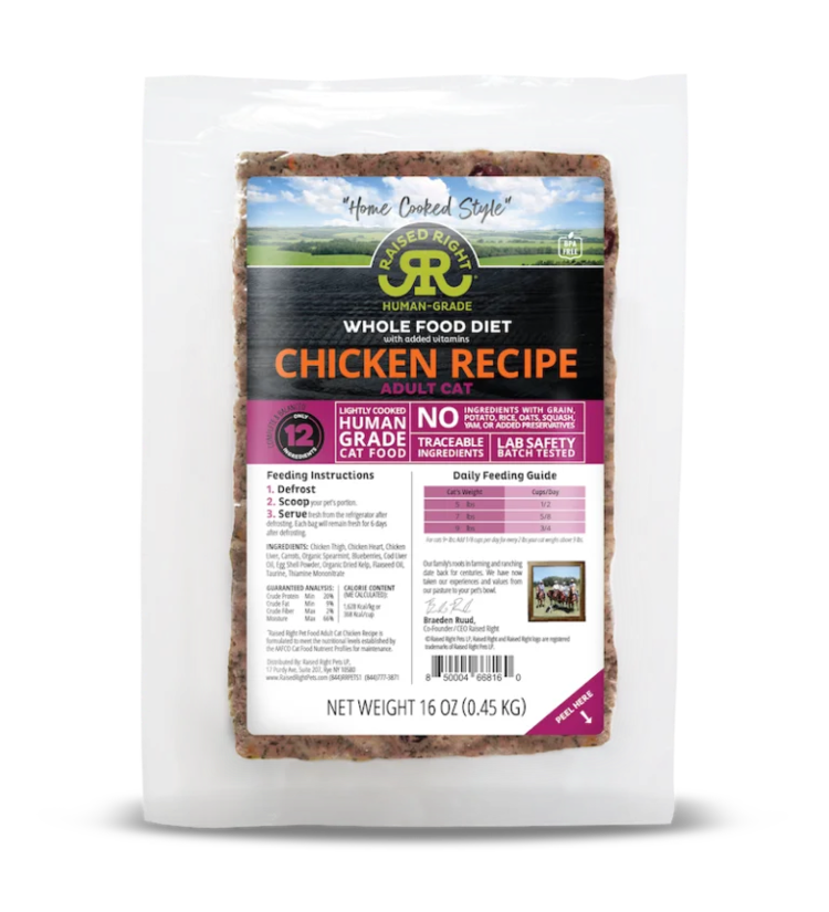 Raised Right Raised Right Chicken Recipe Gently Cooked Adult Cat Food