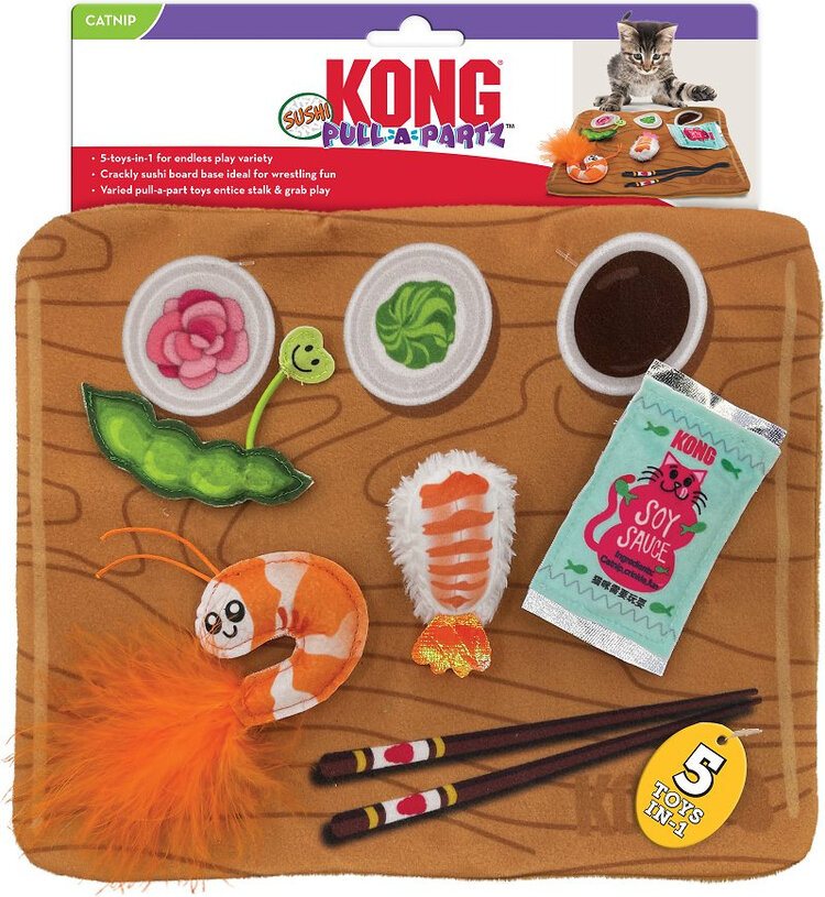 KONG Company KONG Pull-a-Partz - Sushi Catnip Cat Toy