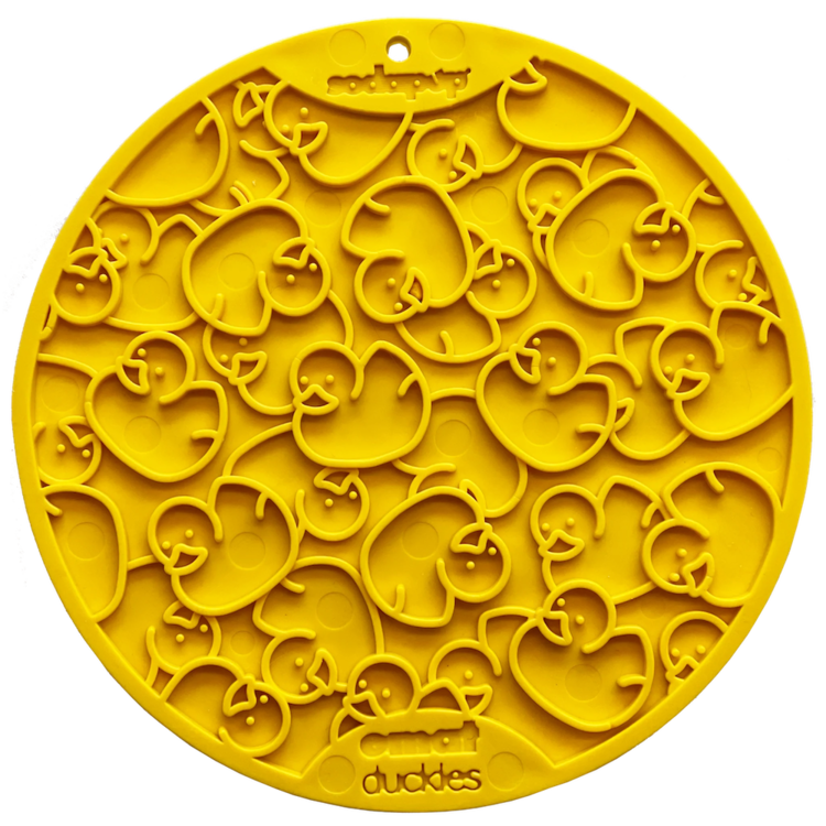 SodaPup SodaPup Duckies Design eMat Enrichment Lick Mat with Suction Cups