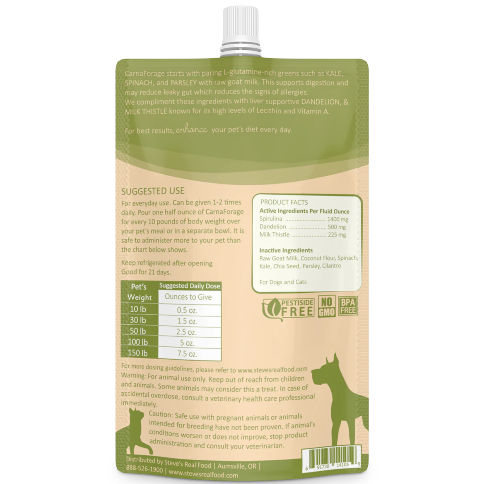 Steve's Real Food Steve's Real Food Enhance - CarnaForage Allergy Symptom Support for Dogs and Cats