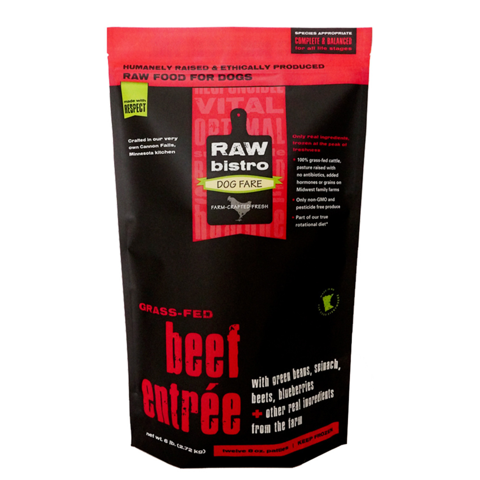 Raw Bistro Raw Bistro Frozen Raw Free-Range Beef Entrée for Dogs