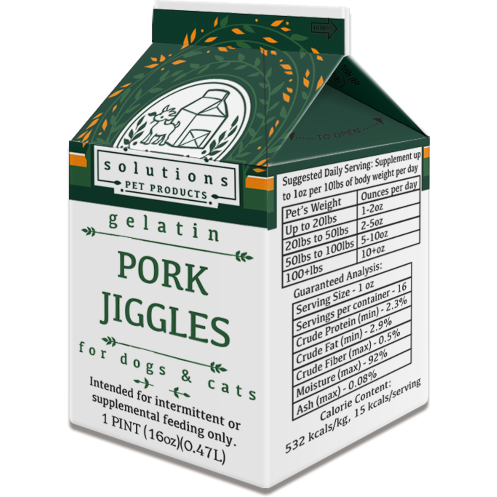 Solutions Pet Products Solutions Pet Products Gelatin - Pork Jiggles