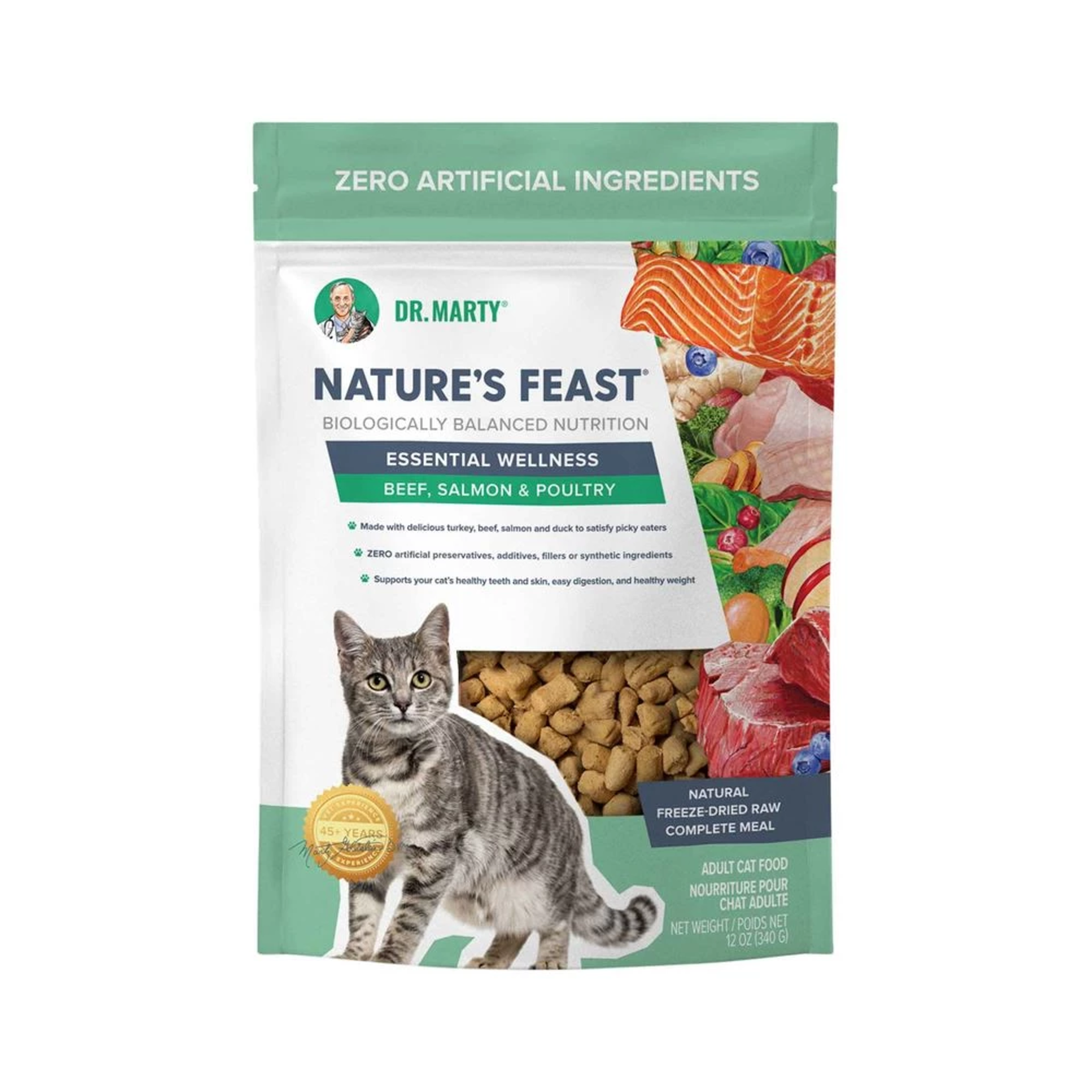 Dr. Marty Dr. Marty Nature's Blend - Freeze-Dried Raw Essential Wellness Beef, Salmon & Poultry Cat Food