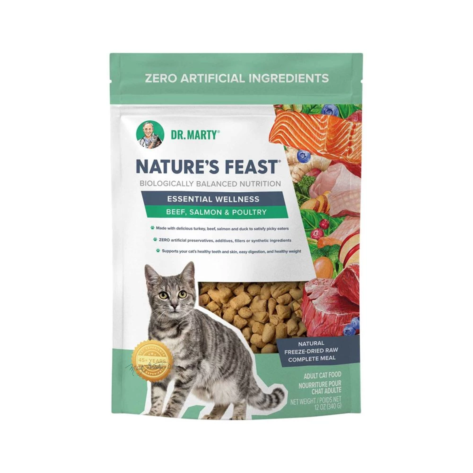 Dr. Marty Dr. Marty Nature's Feast - Freeze-Dried Raw Essential Wellness Beef, Salmon & Poultry Cat Food