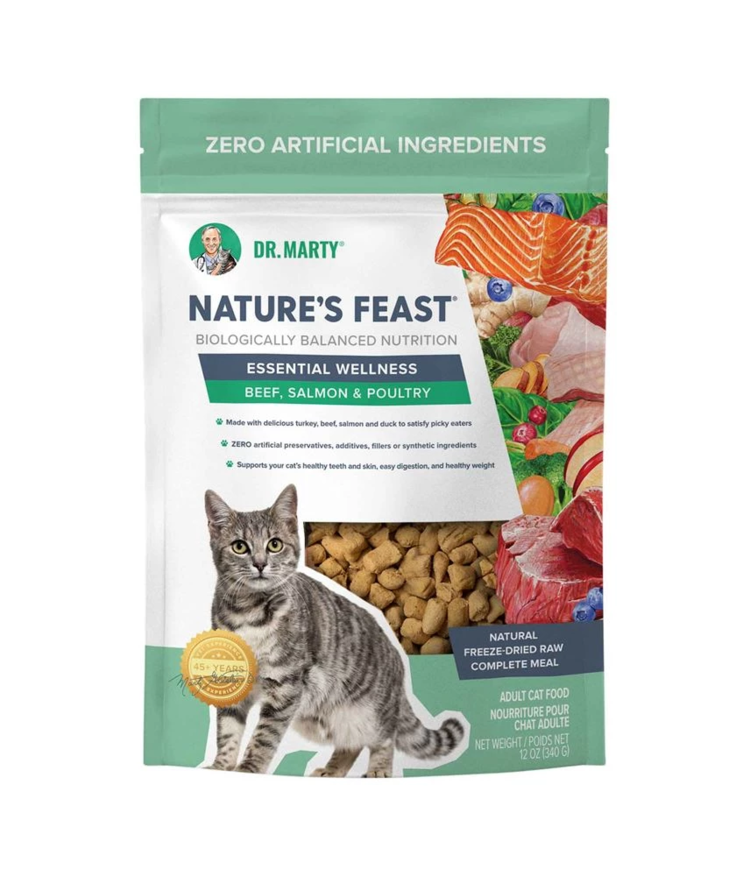 Dr. Marty Dr. Marty Nature's Feast - Freeze-Dried Raw Essential Wellness Beef, Salmon & Poultry Cat Food