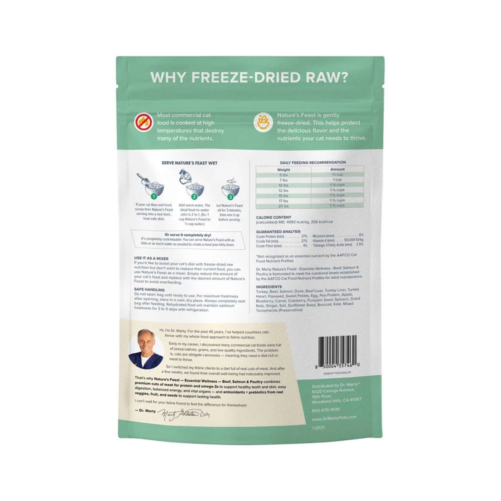 Dr. Marty Dr. Marty Nature's Feast - Freeze-Dried Raw Essential Wellness Beef, Salmon & Poultry Cat Food