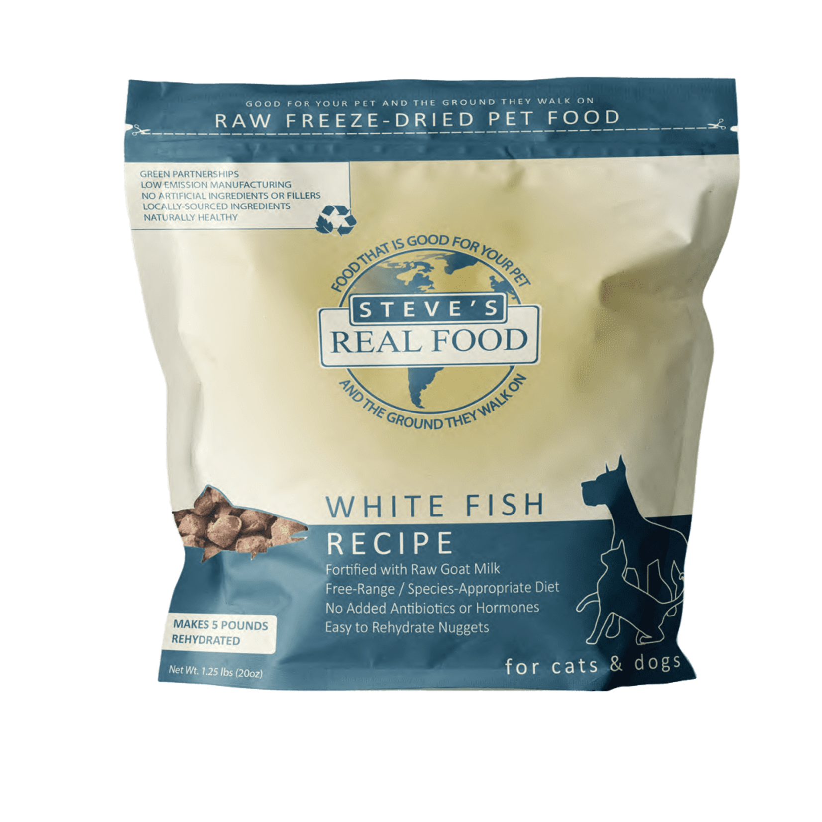 Steve's Real Food Steve's Real Food Raw Freeze Dried Whitefish Recipe for Cats & Dogs