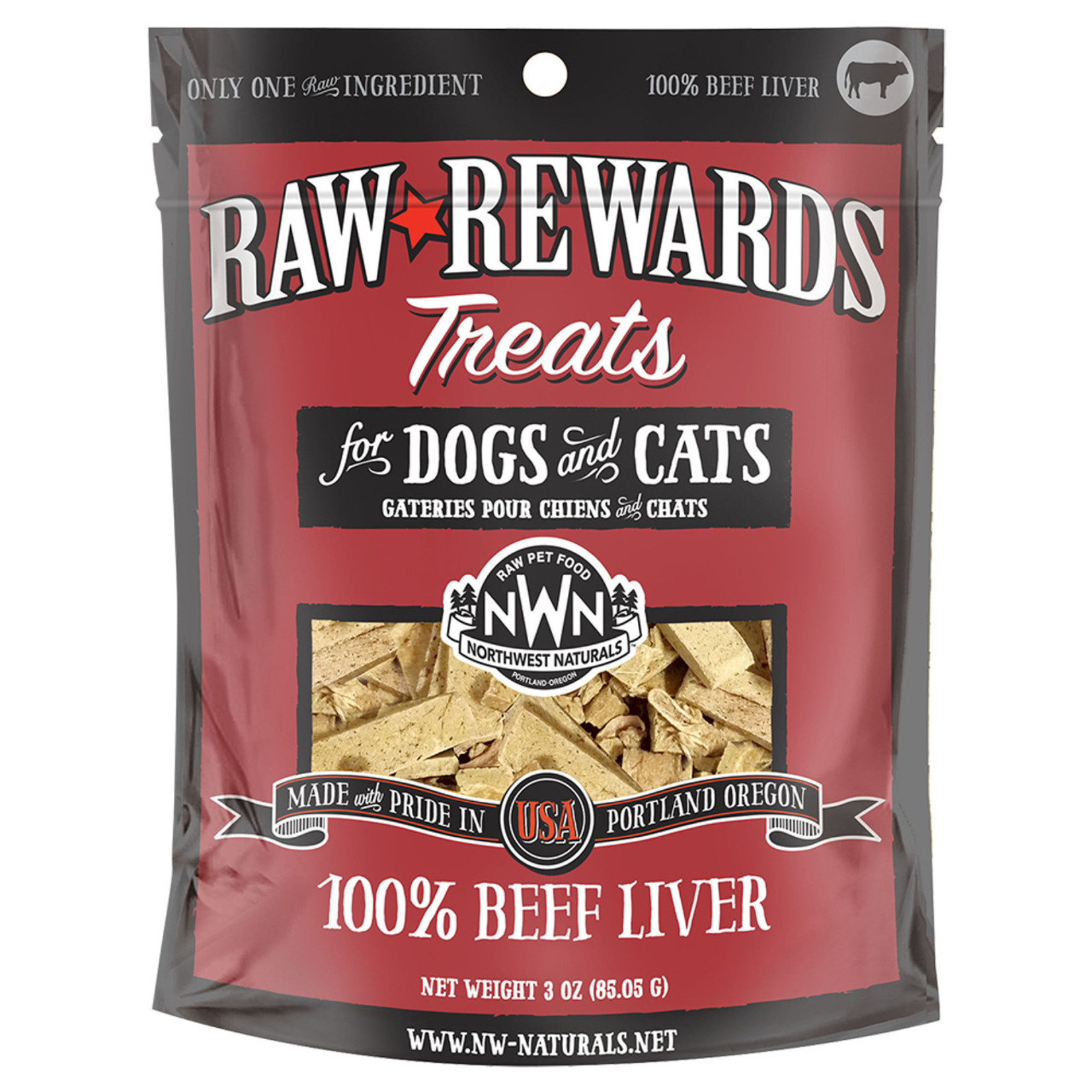 Northwest Naturals Raw Rewards Treats Freeze Dried Beef Liver for Dogs & Cats