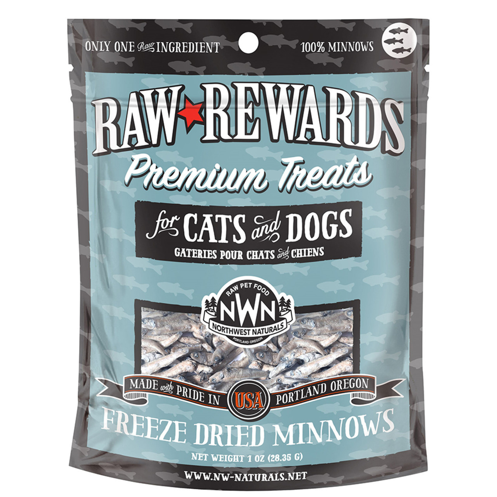 Northwest Naturals Raw Rewards Treats Freeze Dried Minnows for Dogs & Cats