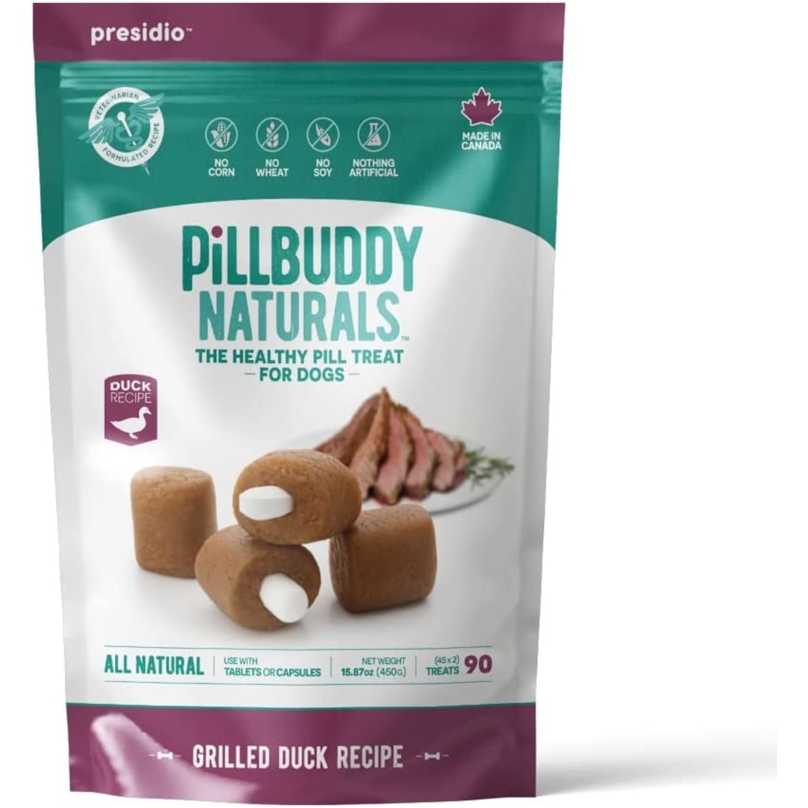 Presidio Natural Pet Co. Presidio PillBuddy Naturals - Grilled Duck