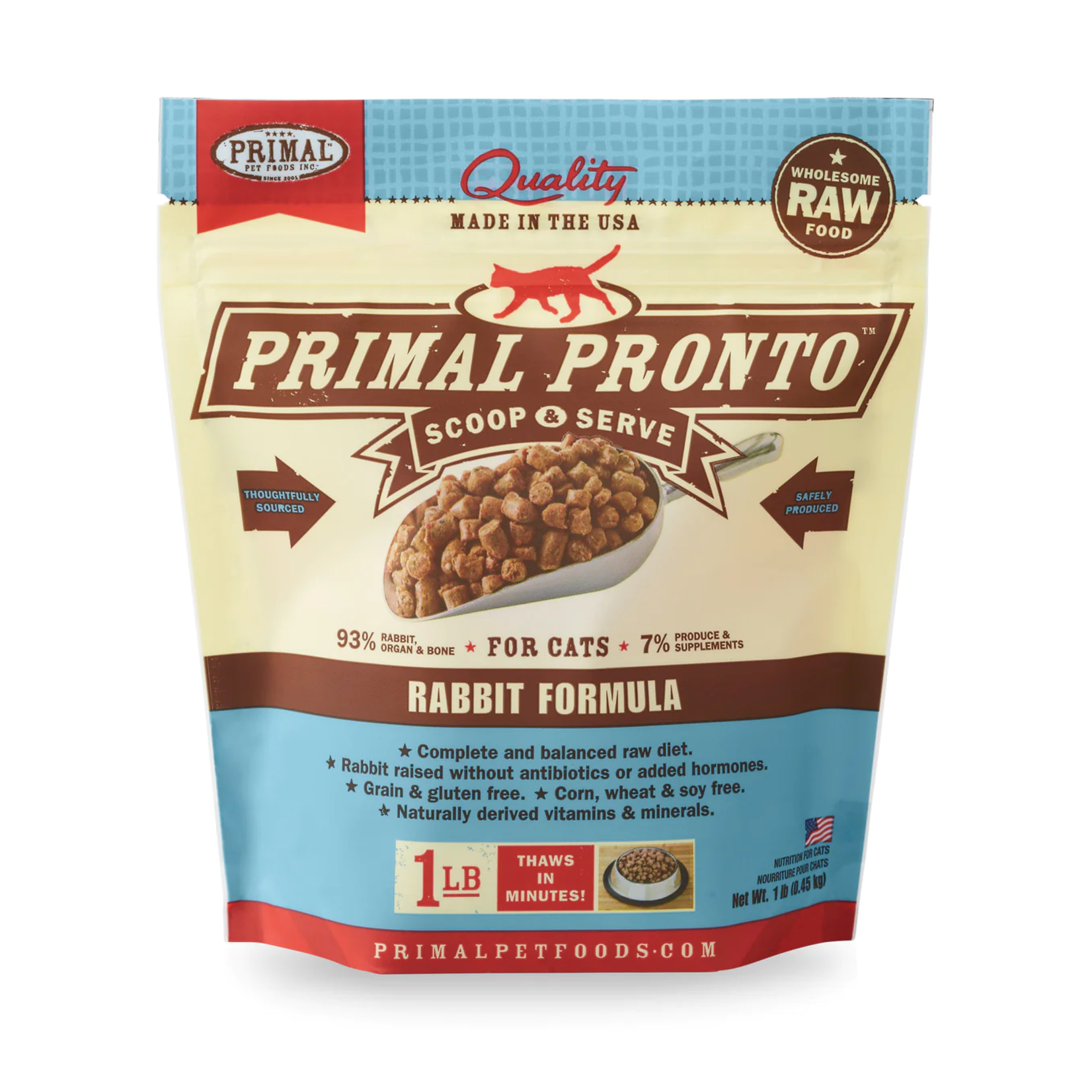 Primal Pet Foods Primal Pronto - Frozen Raw Rabbit Formula for Cats