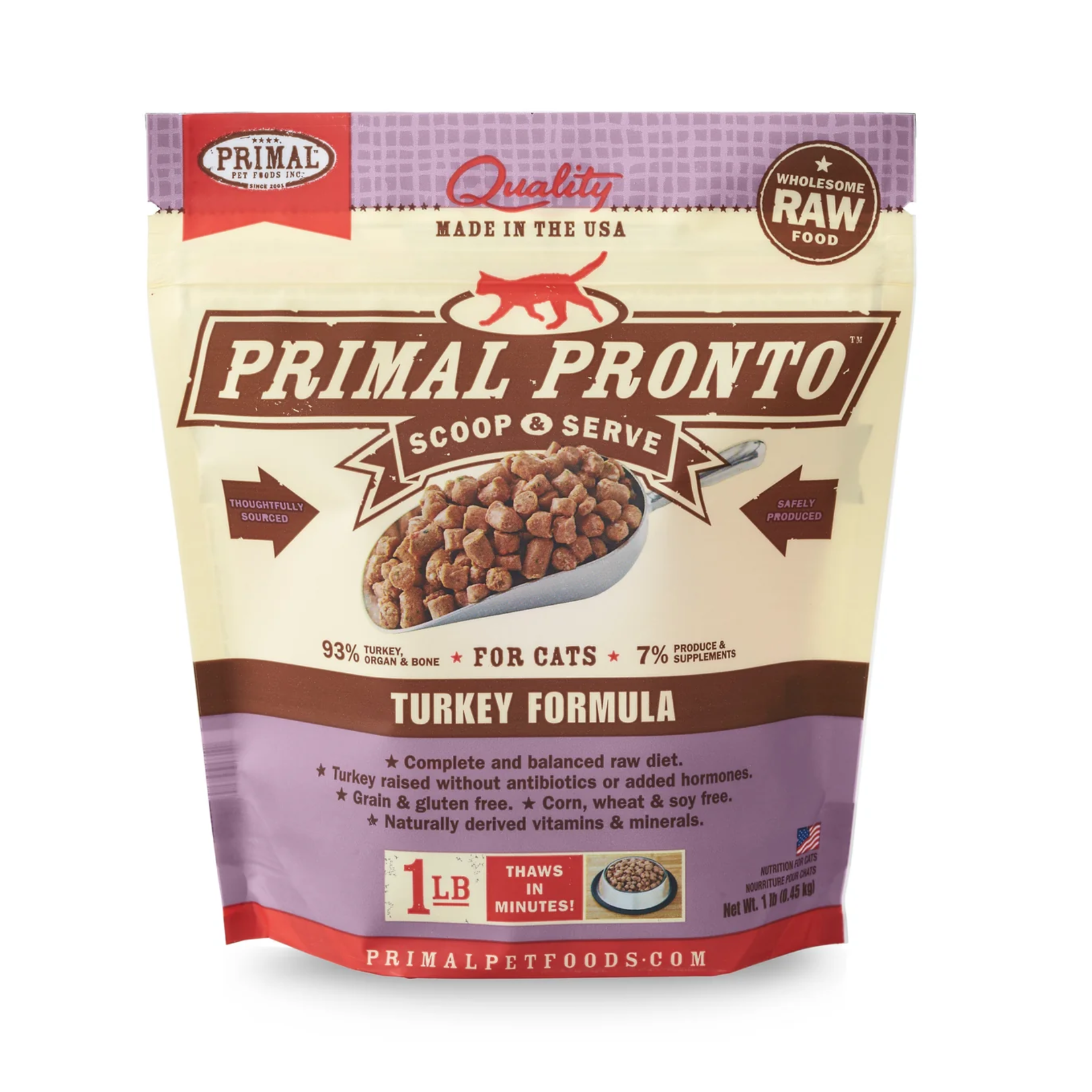Primal Pet Foods Primal Pronto - Frozen Raw Turkey Formula for Cats