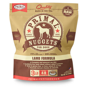 Primal Pet Foods Primal Frozen Raw Nuggets - Lamb Formula for Dogs