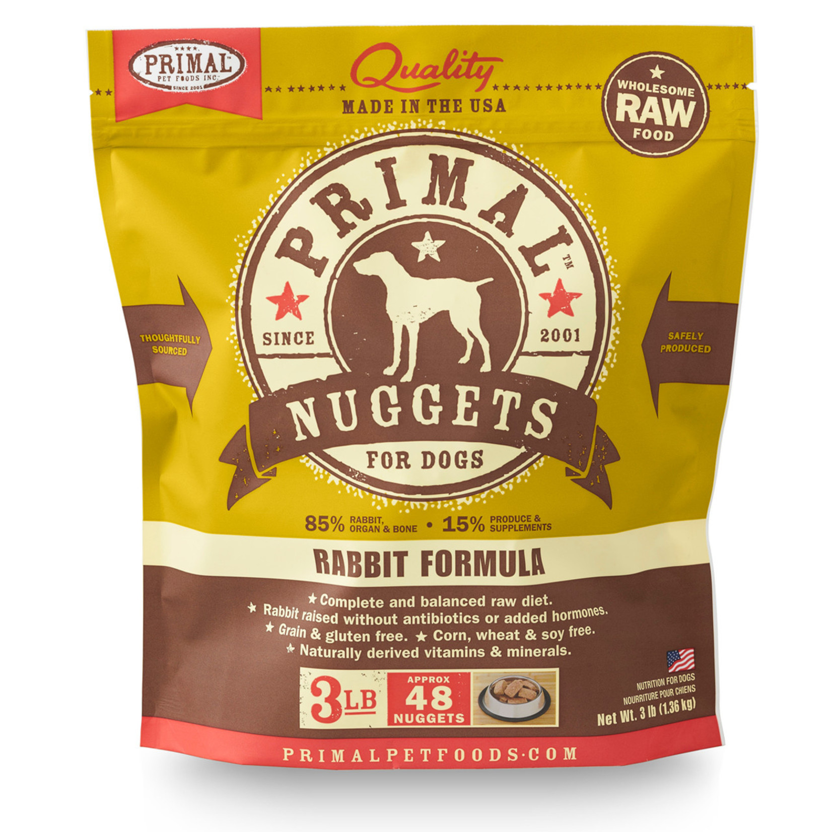 Primal Pet Foods Primal Frozen Raw Nuggets - Rabbit Formula for Dogs