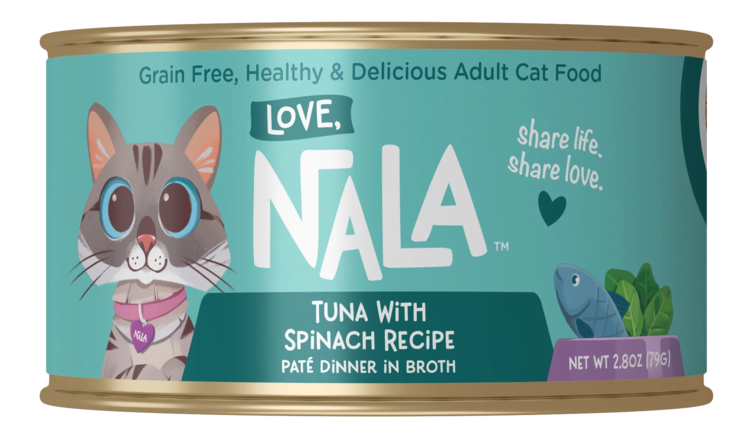 Love, Nala Love, Nala Tuna with Spinach Recipe Paté Dinner in Broth Adult Cat Food