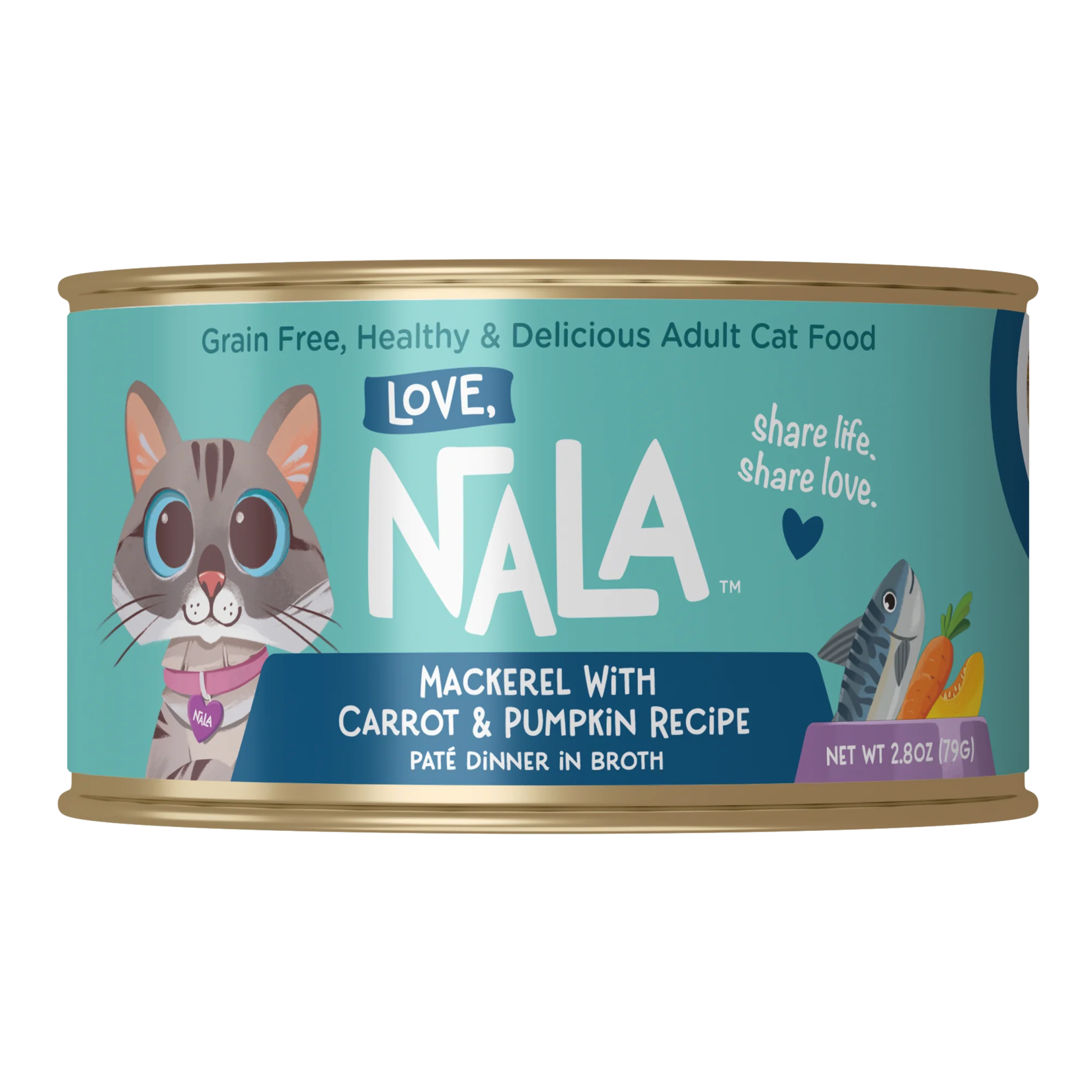 Love, Nala Love, Nala Mackerel with Carrot & Pumpkin Recipe Paté Dinner in Broth Adult Cat Food