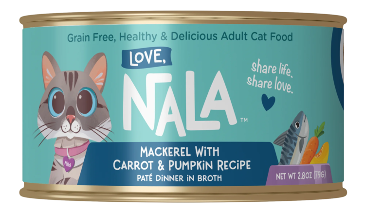 Love, Nala Love, Nala Mackerel with Carrot & Pumpkin Recipe Paté Dinner in Broth Adult Cat Food