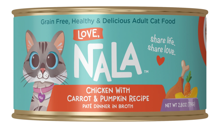 Love, Nala Love, Nala Chicken with Carrot & Pumpkin Recipe Paté Dinner in Broth Adult Cat Food