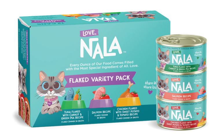 Love, Nala Love, Nala Flaked Variety Pack Adult Cat Food Case of 12