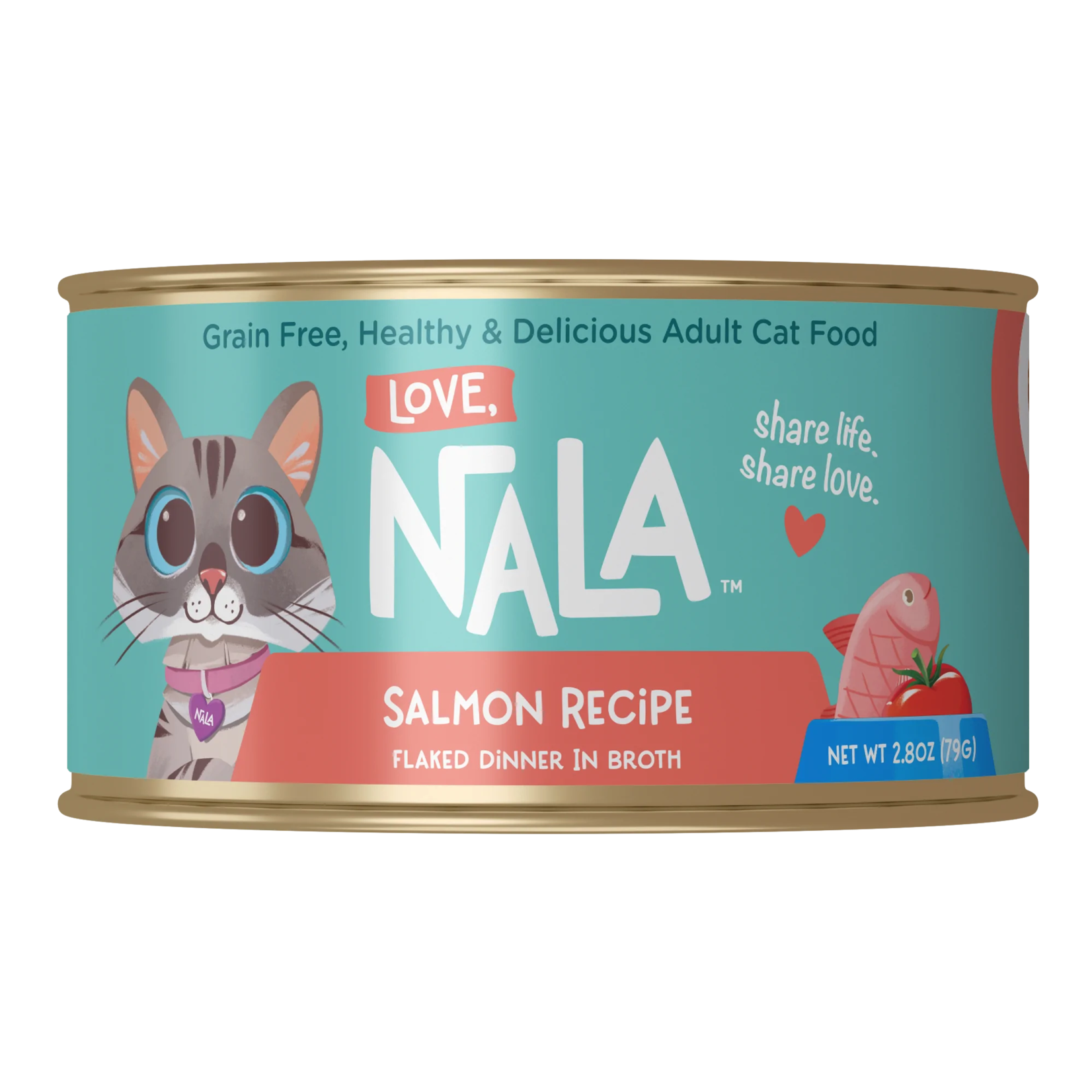 Love, Nala Love, Nala Salmon Flaked Dinner in Broth Adult Cat Food